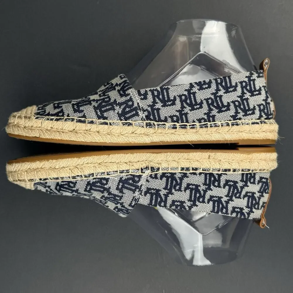 Lauren Ralph Lauren Cameryn II Espadrille Size 7.5 Monogram Jacquard Shoes